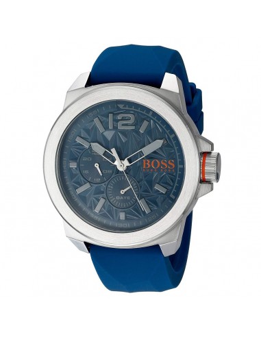 Hugo Boss Men's Quartz Watch - Blue Dial Silicone Rubber Strap | 1513348 la colonne vertébrale