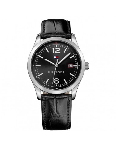 Tommy Hilfiger Men's Quartz Watch - Black Dial Leather Strap | 1710350 pas cher 