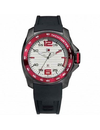 Tommy Hilfiger Men's Quartz Watch - White Dial Black Silicone Strap | 1790854 france