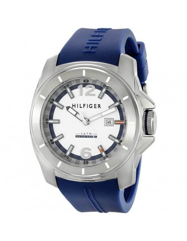 Tommy Hilfiger Men's Quartz Watch - White Dial Blue Silicone Strap | 1791113 de France