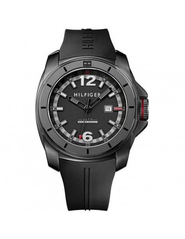 Tommy Hilfiger Men's Quartz Watch - Black Dial Silicone Rubber Strap | 1791114 pas cher 