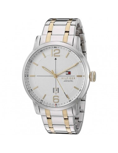 Tommy Hilfiger Men's Quartz Watch - George White Dial Two Tone Bracelet | 1791214 à prix réduit toute l'année