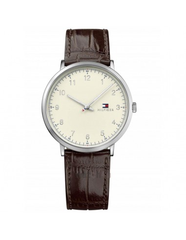 Tommy Hilfiger Men's Quartz Watch - James Beige Dial Brown Leather Strap | 1791338 l'achat 