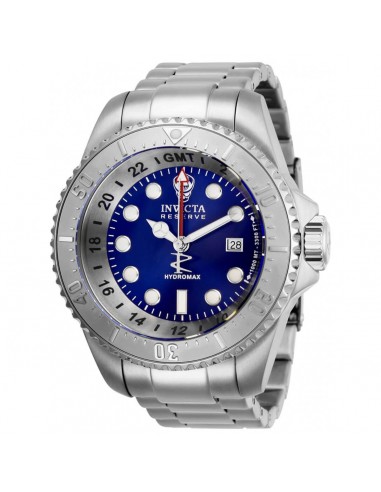 Invicta Men's GMT Watch - Reserve Hydromax Blue Dial Stainless Steel Bracelet | 29727 50% de réduction en Octobre 2024