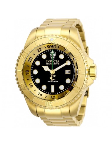 Invicta Men's GMT Watch - Reserve Hydromax Blue Dial Yellow Gold Bracelet | 29728 acheter en ligne