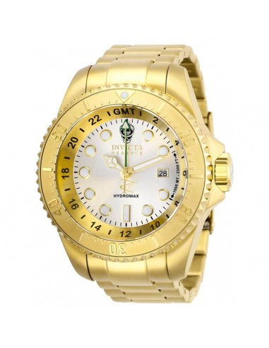 Invicta Men's GMT Watch - Reserve Hydromax Silver Dial Yellow Gold Bracelet | 29729 offre 