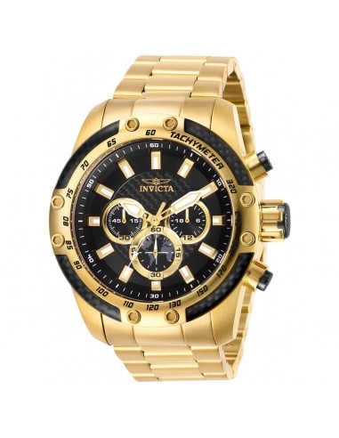 Invicta Men's Chronograph Watch - Speedway Black Dial Yellow Gold Bracelet | 28658 des créatures d'habitude