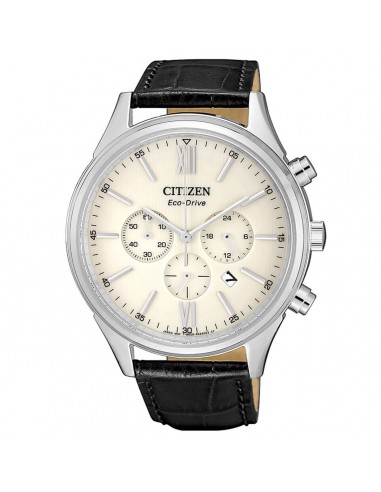 Citizen CA4410-17A Men's Eco-Drive Chrono Cream Dial Strap Watch Venez acheter