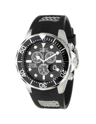 Invicta 12571 Men's Grand Diver Black Carbon Fiber Dial Rubber Strap Chronograph Dive Watch Par le système avancé 