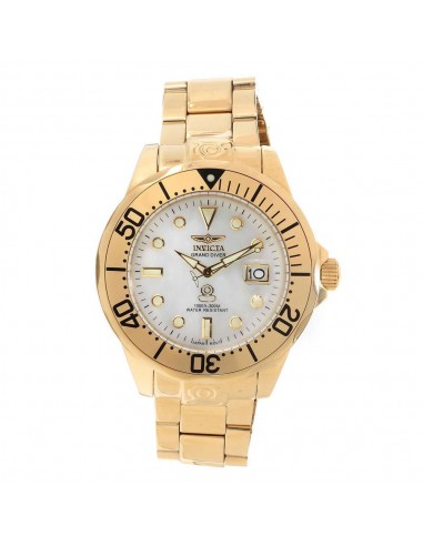 Invicta 13939 Men's Grand Diver MOP Dial Gold Plated Steel Bracelet Automatic Dive Watch les ligaments