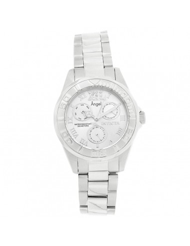 Invicta 21696 Women's Angel Crystal Accented Silver Dial Steel Bracelet Dive Watch une grave pollution 