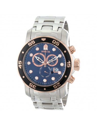 Invicta 80038 Men's Pro Diver Quartz Chronograph Stainless Steel Blue Dial Dive Watch pas chere