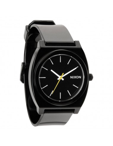 Nixon A119000 Men's The Time Teller P Black Dial Black Plastic Strap Watch de pas cher