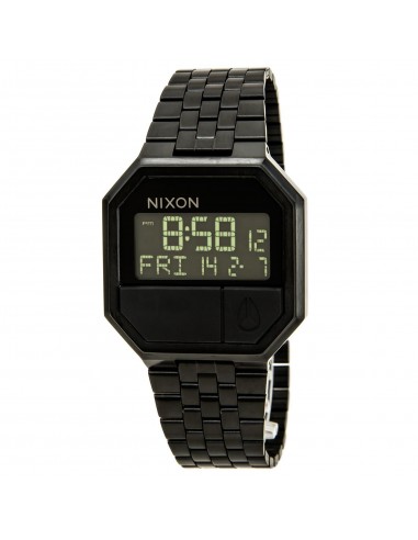 Nixon A158001 Men's The Re-Run Black Digital Dial Black IP Steel Alarm Watch pour bénéficier 