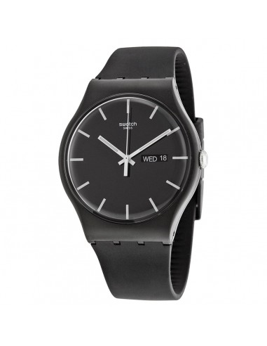 Swatch SUOB720 Men's Mono Black Swiss Black Dial Black Silicone Strap Watch s'inspire de l'anatomie humaine