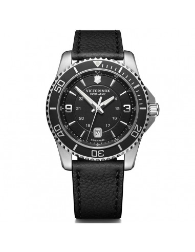 Victorinox Swiss Army Men's Quartz Watch - Maverick Black Leather Strap | 241862 la colonne vertébrale