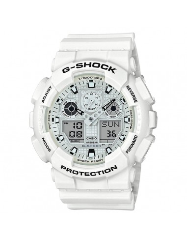 Casio Men's Ana-Digi Watch - G-Shock White Resin Strap | GA100MW-7A rembourrage situé sous