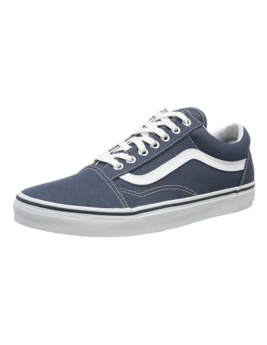 Vans Unisex Old Skool Dark Slate Canvas & True White Suede Lace-Up Skate Shoe |VA38G1MJ7 Dans la société mordern