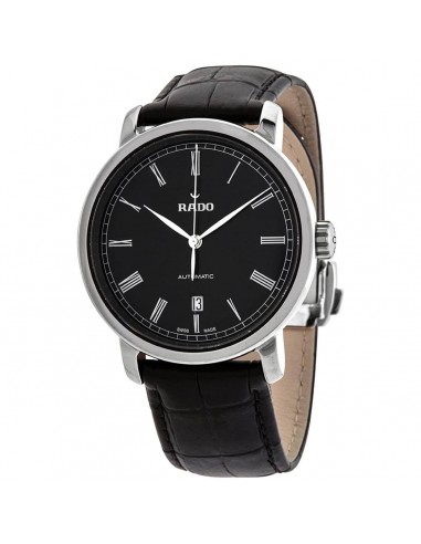 Rado Men's Automatic Watch - DiaMaster Black Dial Leather Strap | R14806156 Paris Déstockage Promo