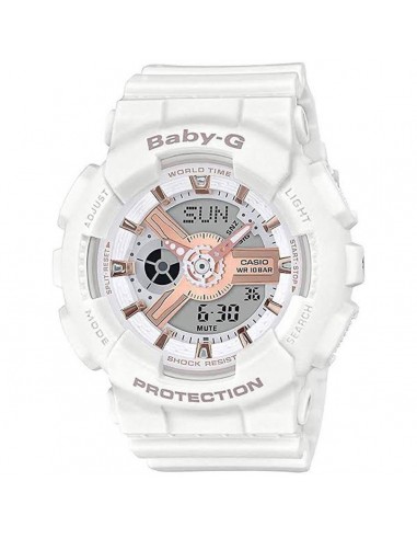 Casio Women's Analog-Digital Watch - Baby-G White Resin Strap | BA110RG-7A l'évolution des habitudes 