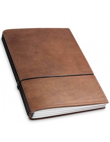 X17 Leather Notebook - A5 Plain, 5mm Squared and Lined, Chestnut, 3 Inlays | 1-905-3D solde