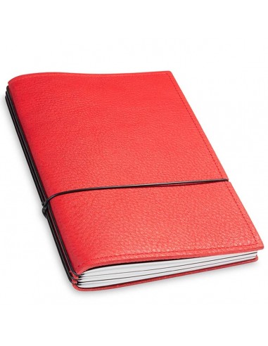 X17 Leather Notebook - A5 Plain, 5mm Squared and Lined, Red, 3 Inlays | 1-905-3R offre 