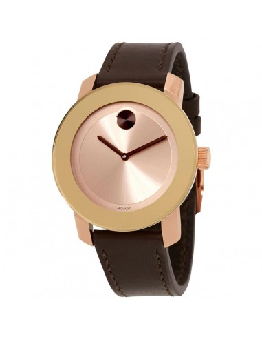 Movado Women's Quartz Watch - Bold Rose Gold Dial Brown Leather Strap | 3600380 Les magasins à Paris