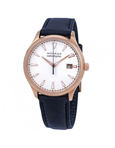 Movado Women's Quartz Watch - Heritage White Dial Blue Leather Strap | 3650034 ouvre sa boutique