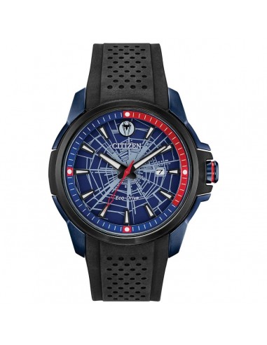 Citizen Men's Eco Drive Watch - Spider-Man Blue Dial Black Strap | AW1156-01W solde