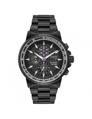 Citizen Men's Eco Drive Watch - Black Panther Chronograph Black Bracelet | CA0297-52W Comment ça marche