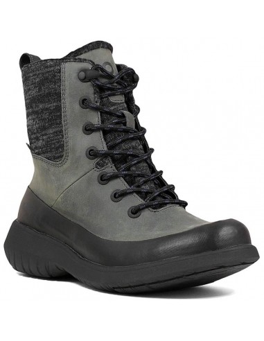 Bogs Women's Boots - Freedom Lace Waterproof Leather, Gray - Size 10 | 72412-020-100 d'Europe débarque