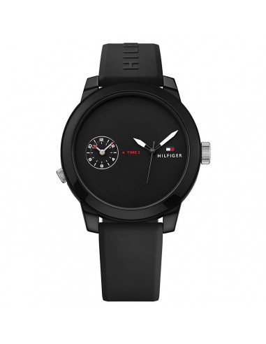 Tommy Hilfiger Men's Quartz Watch - Sport Black Dial Silicone Strap | 1791326 votre