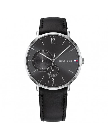 Tommy Hilfiger Men's Quartz Watch - Brooklyn Black Dial Leather Strap | 1791509 france