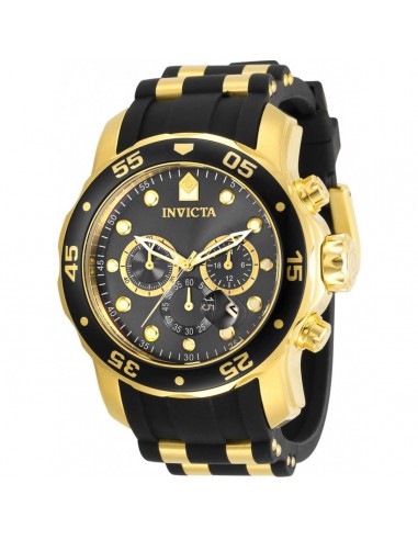 Invicta Men's Chronograph Watch - Pro Diver Black Dial Two Tone Strap | 30764 Pour