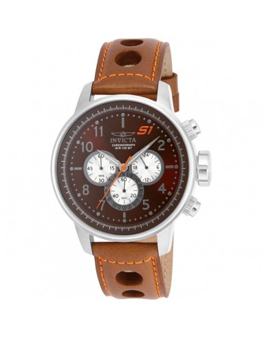 Invicta Men's Chronograph Watch - S1 Rally Brown Dial Leather Strap | 16015 de pas cher