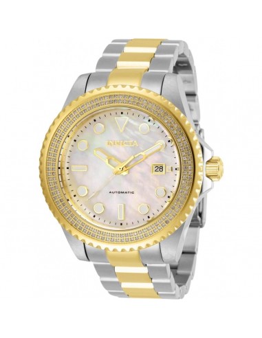 Invicta Men's Diamond Watch - Pro Diver White MOP Dial Two Tone Bracelet | 30326 brillant des détails fins