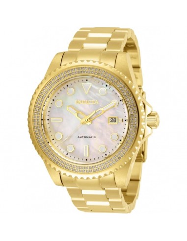 Invicta Men's Diamond Watch - Pro Diver White MOP Dial Yellow Gold Bracelet | 30328 une grave pollution 