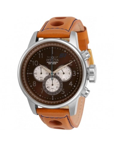 Invicta Men's Chrono Watch - S1 Rally Brown and Silver Tone Dial Leather Strap | 30916 chez Cornerstreet bien 