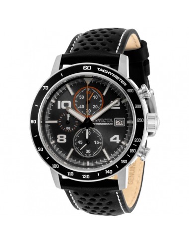 Invicta Men's Chronograph Watch - Aviator Black Dial Leather Strap | 30932 commande en ligne