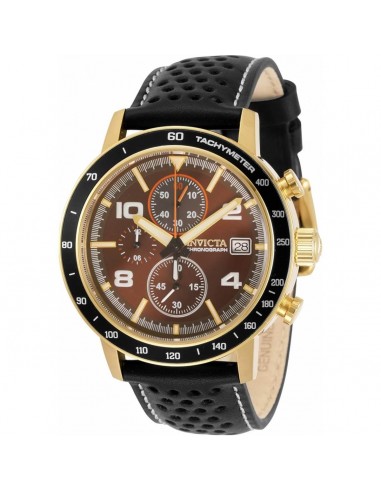 Invicta Men's Chronograph Watch - Aviator Brown Dial Black Leather Strap | 30935 suggérées chez