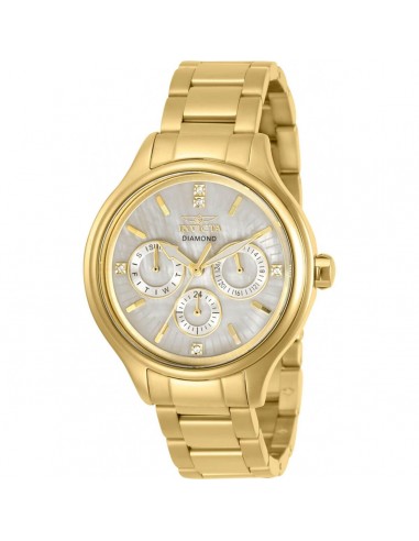 Invicta Women's Diamond Watch - Angel White MOP Dial Yellow Gold Bracelet | 30959 votre