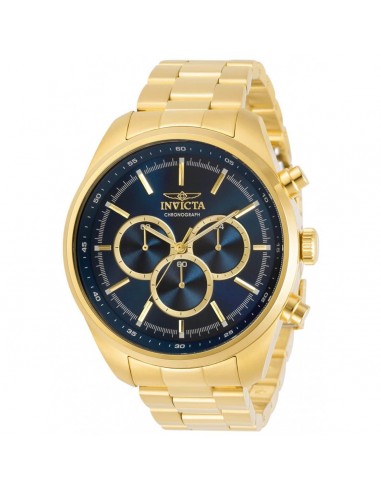 Invicta Men's Chronograph Watch - Specialty Blue Dial Yellow Gold Bracelet | 30979 online