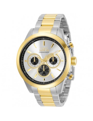 Invicta Men's Chronograph Watch - Specialty Silver Tone Dial Two Tone Bracelet | 30982 français