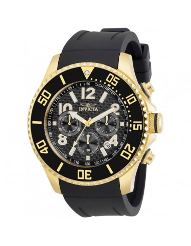 Invicta Men's Chronograph Watch - Pro Diver Yellow Gold Case Black Strap | 30987 les ligaments