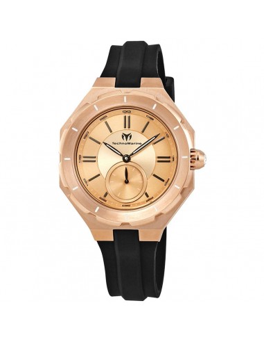 Technomarine Women's Quartz Watch - Cruise Sea Rose Gold Dial Black Strap | TM-118007 de technologie