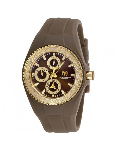 Technomarine Women's Quartz Watch - Cruise Glitz Brown Dial Rubber Strap | TM-118110 de technologie