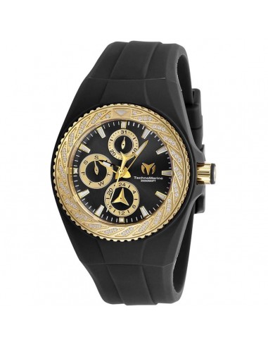 Technomarine Women's Quartz Watch - Cruise Glitz Black Dial Rubber Strap | TM-118113 du meilleur 