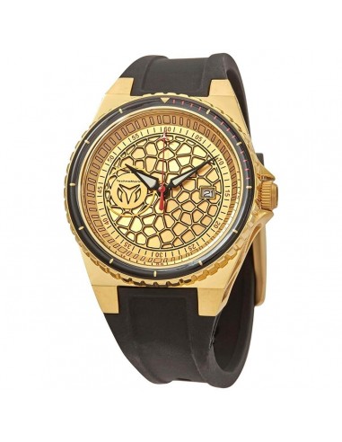 Technomarine Men's Quartz Watch - TechnoCell Gold Tone Dial Black Strap | TM-318056 du meilleur 