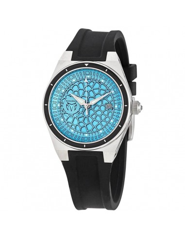 Technomarine Women's Quartz Watch - TechnoCell Light Blue Dial Black Strap | TM-318074 pas cher chine