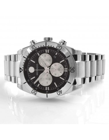 Movado Men's Chronograph Watch - Sport Black and Silver Tone Dial Bracelet | 0607439 50-70% off 